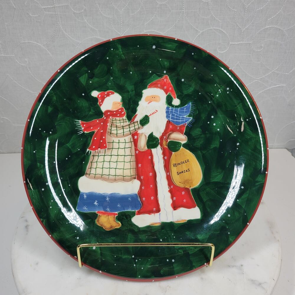 Noble Excellence Santa Mates Dinner‎ Plate 11" Christmas Holiday Retired New